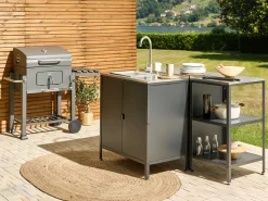 Outdoor-Kucheninsel Stahl Schwarz 50 X 50 X 92 Cm Vilama