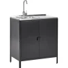 Outdoor-Kuchenschrank Mit Spule Stahl Schwarz 80 X 50 X 92 Cm Vilama