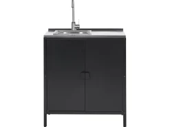 Outdoor-Kuchenschrank Mit Spule Stahl Schwarz 80 X 50 X 92 Cm Vilama
