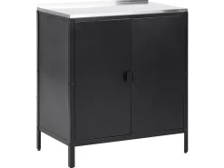 Outdoor-Kuchenschrank Stahl Schwarz 80 X 50 X 92 Cm Vilama