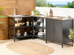 Outdoor-Kuchenschrank Stahl Schwarz 80 X 50 X 92 Cm Vilama
