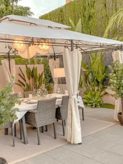 Pavillon Stahl Beige / Schwarz Rechteckig 300 X 400 Cm Colos