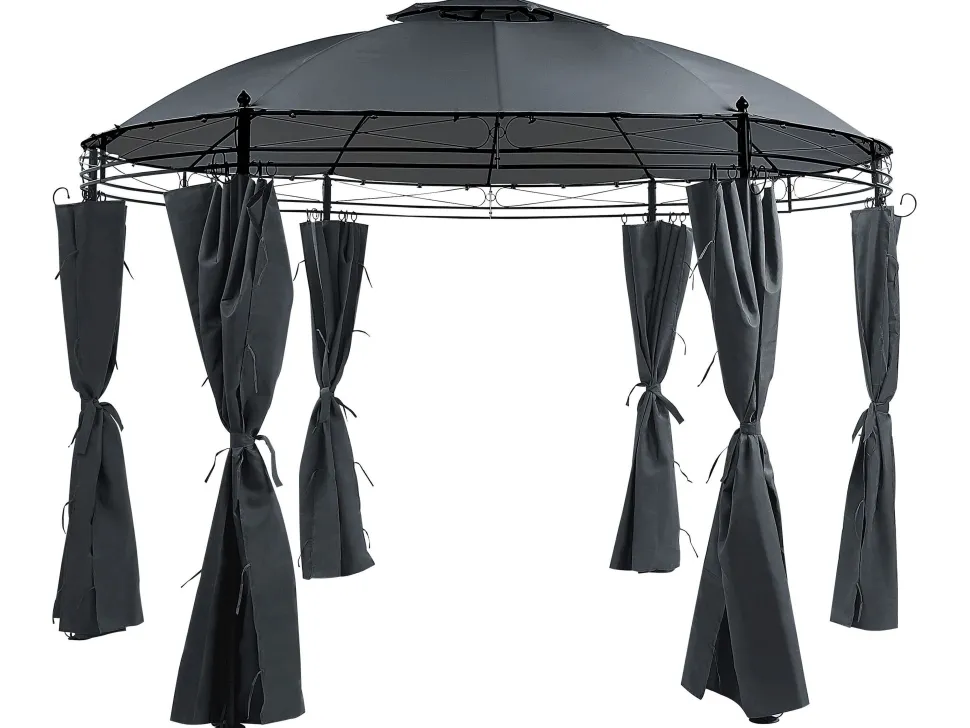 Pavillon Stahl Graphitgrau 368 Cm Safara