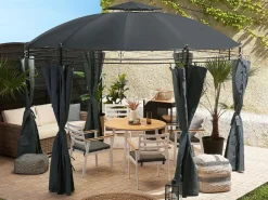 Pavillon Stahl Graphitgrau 368 Cm Safara