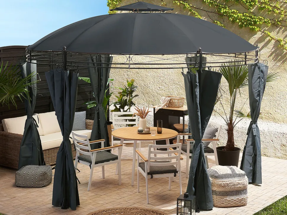 Pavillon Stahl Graphitgrau 368 Cm Safara