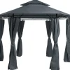 Pavillon Stahl Graphitgrau 350 Cm Portel