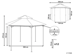 Pavillon Stahl Graphitgrau 350 Cm Portel