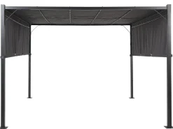 Pergola Mit Led-Beleuchtung Stahl Dunkelgrau 310 X 310 Cm Parga