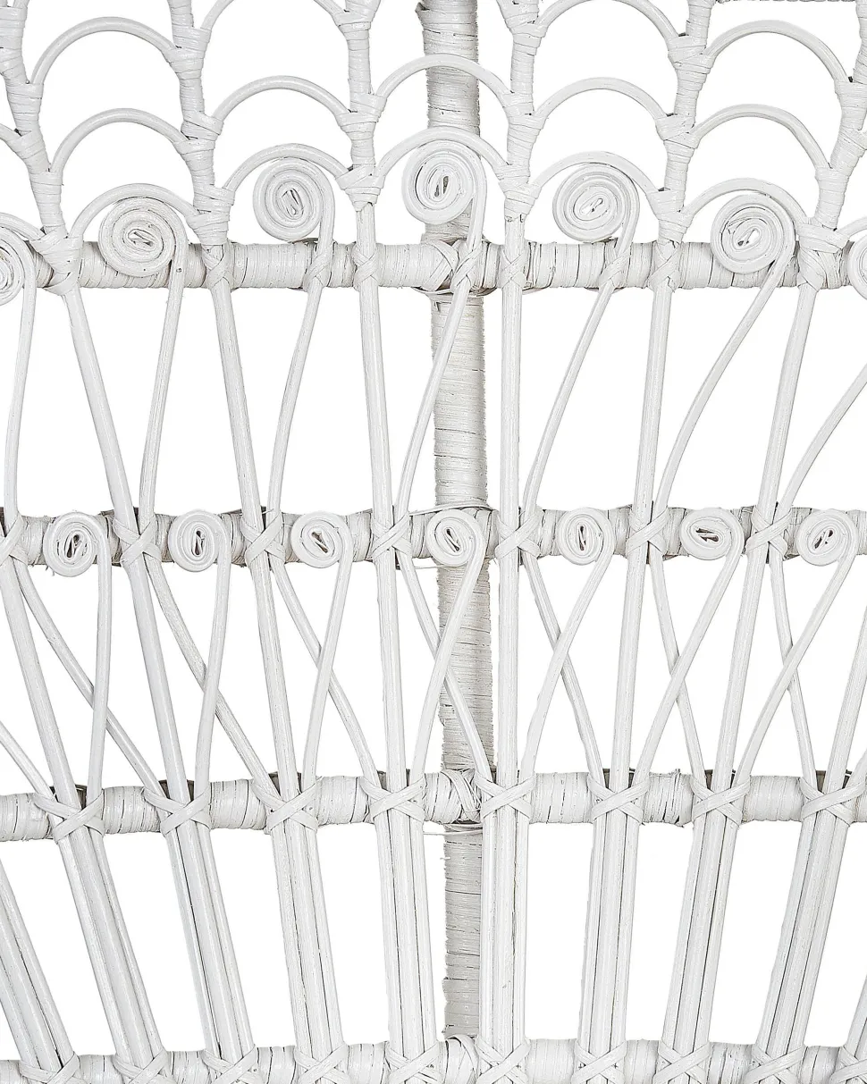 Pfauensessel Rattan / Baumwolle Weis Emmanuelle