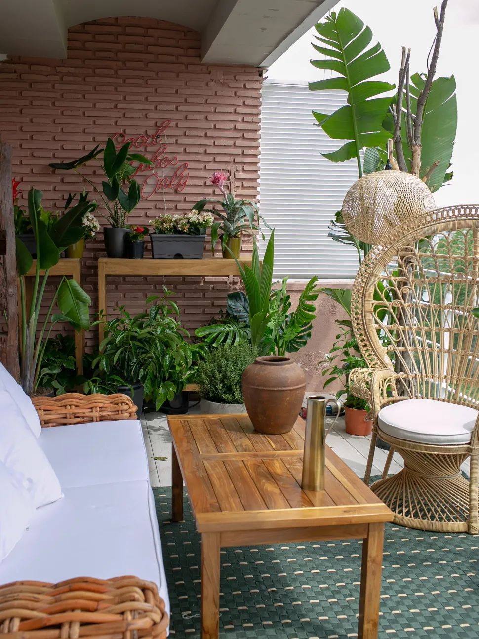 Pfauensessel Rattan / Baumwolle Naturlich Emmanuelle