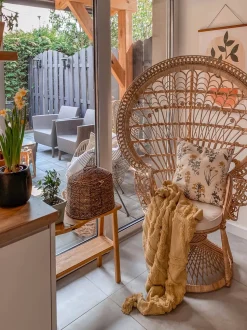 Pfauensessel Rattan / Baumwolle Naturlich Emmanuelle