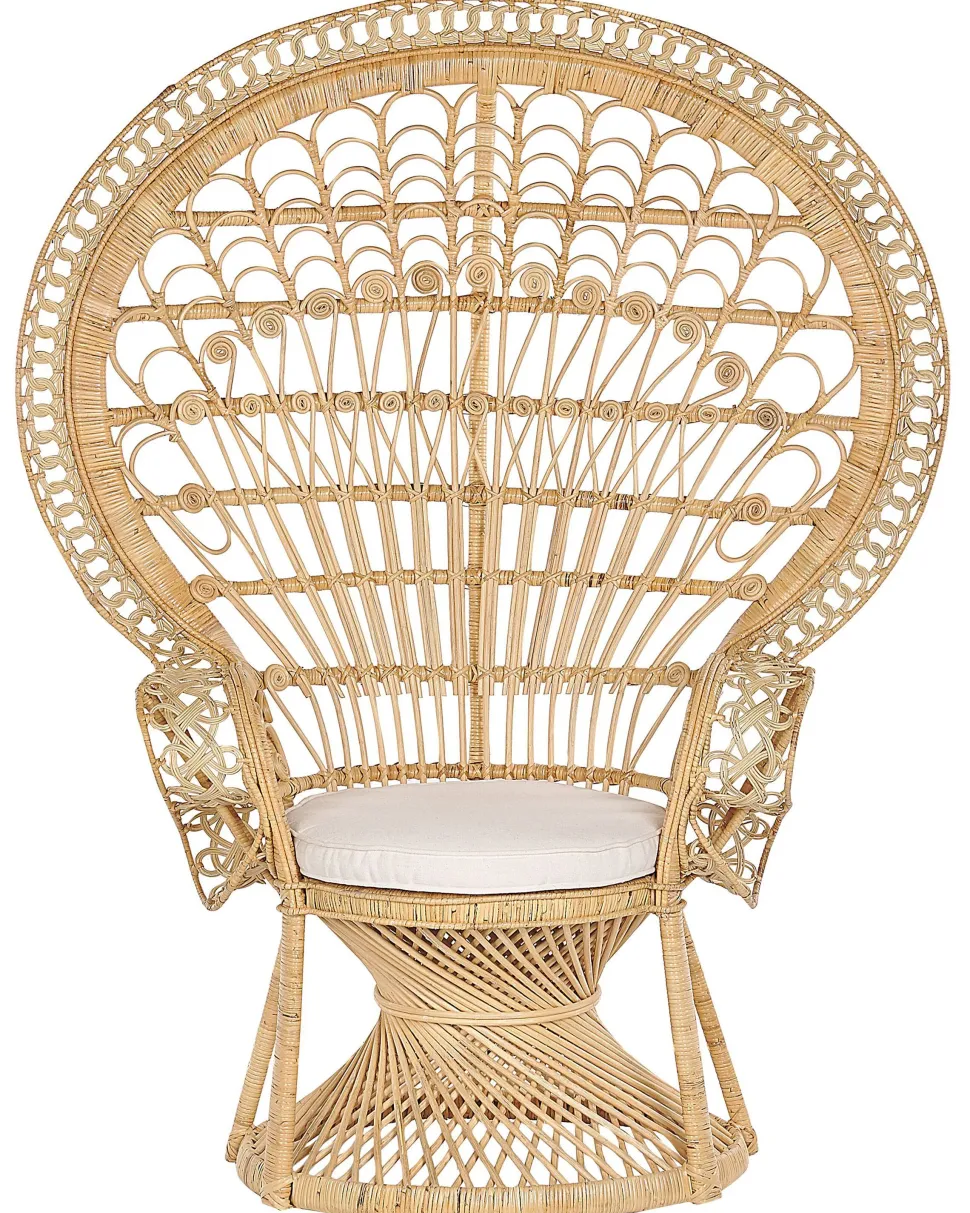Pfauensessel Rattan / Baumwolle Naturlich Emmanuelle