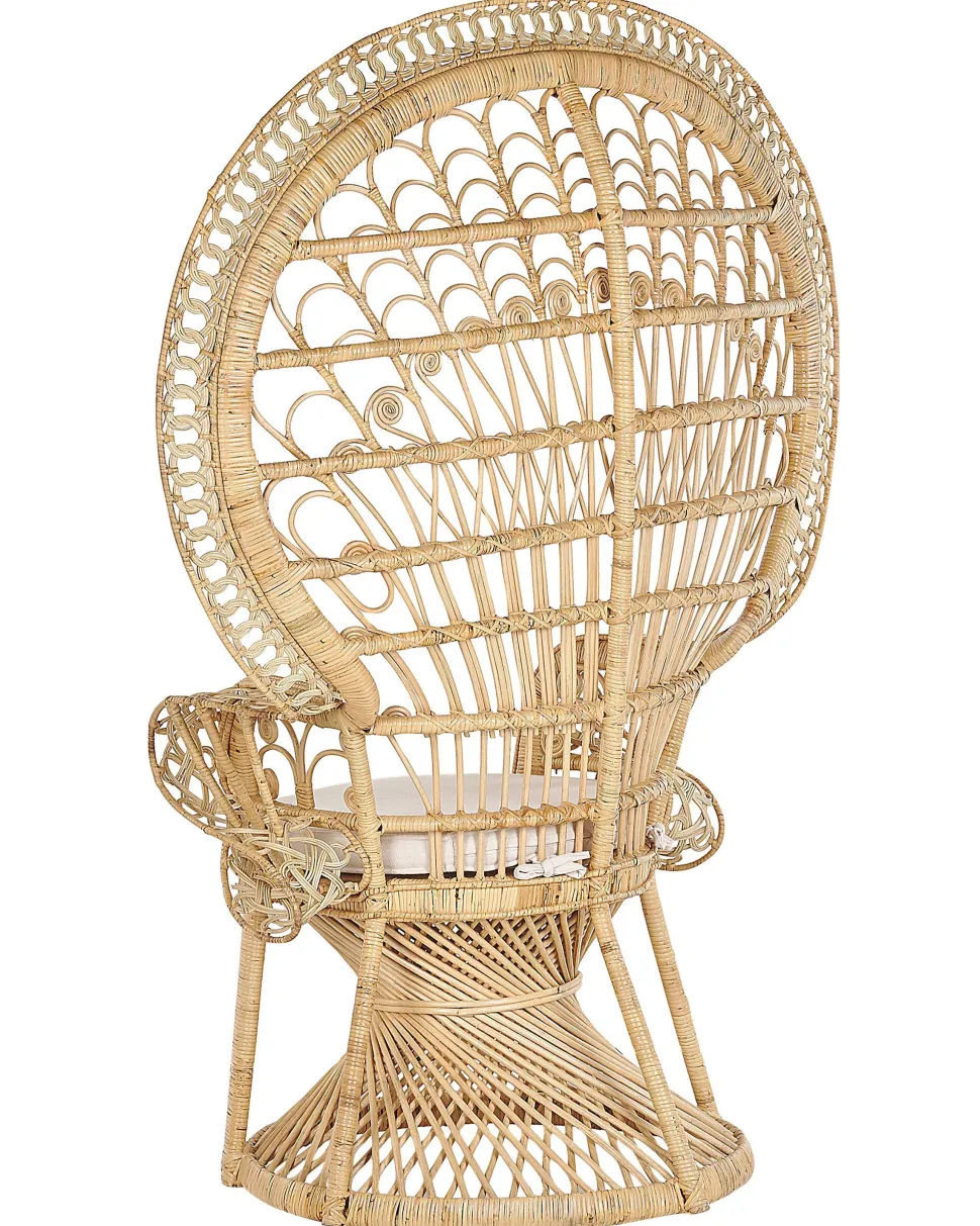 Pfauensessel Rattan / Baumwolle Naturlich Emmanuelle
