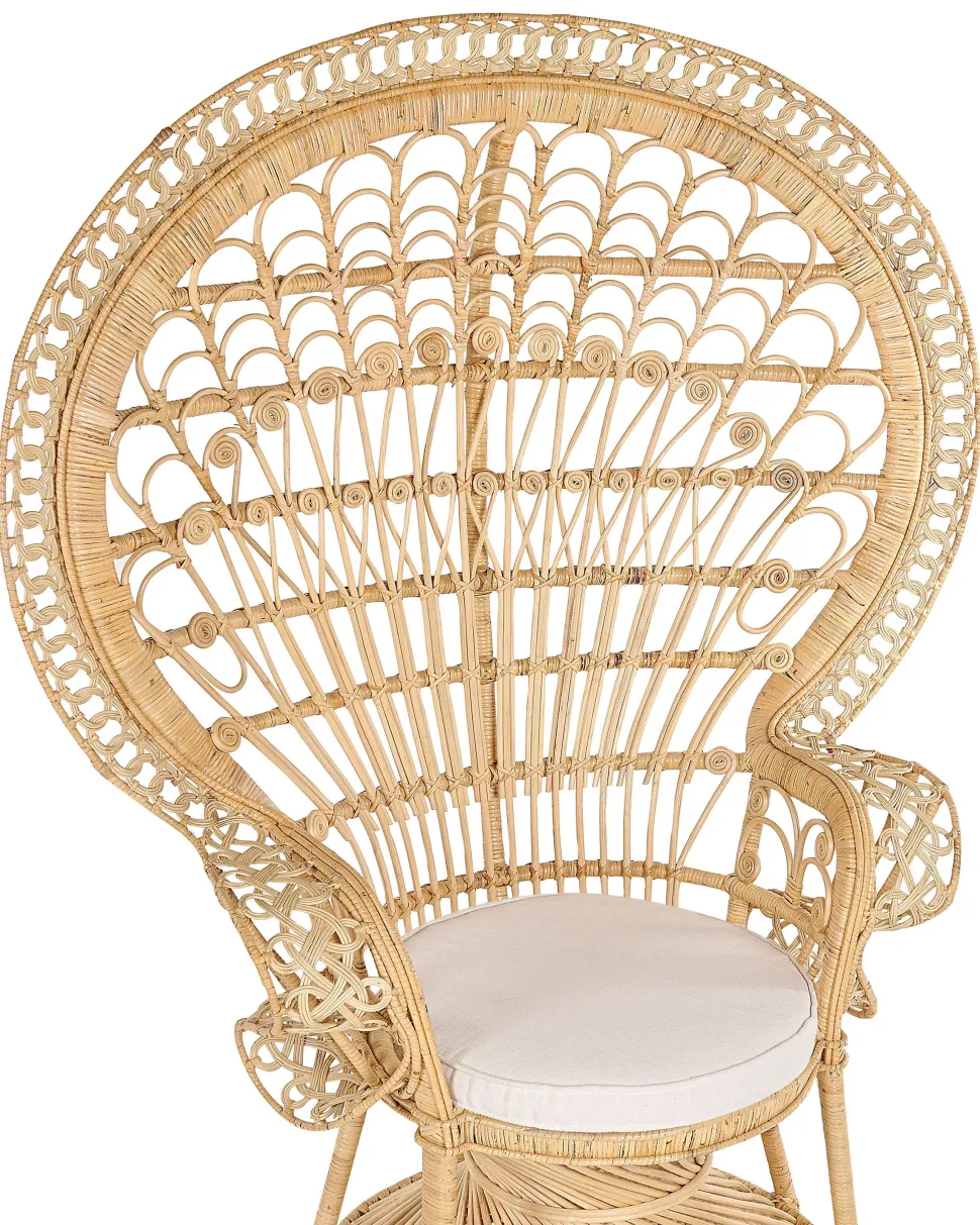 Pfauensessel Rattan / Baumwolle Naturlich Emmanuelle