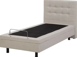Polsterbett Leinenoptik Beige Elektrisch Verstellbar 90 X 200 Cm Duke
