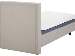 Polsterbett Leinenoptik Beige Elektrisch Verstellbar 90 X 200 Cm Duke