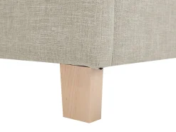 Polsterbett Leinenoptik Beige Lattenrost 180 X 200 Cm Sennez