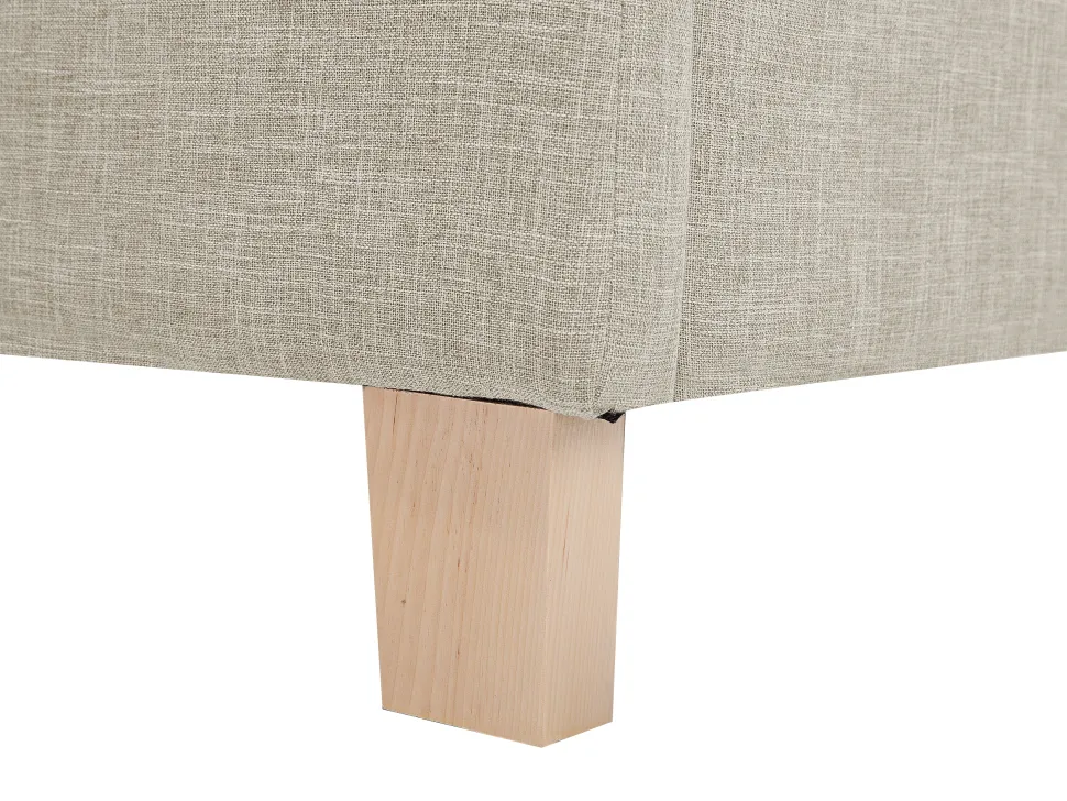 Polsterbett Leinenoptik Beige Lattenrost 180 X 200 Cm Sennez