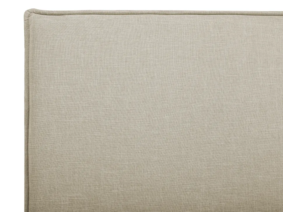 Polsterbett Leinenoptik Beige Lattenrost 180 X 200 Cm Sennez