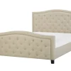 Polsterbett Leinenoptik Beige Lattenrost 180 X 200 Cm Aurel