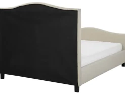 Polsterbett Leinenoptik Beige Lattenrost 180 X 200 Cm Aurel