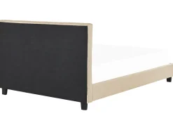 Polsterbett Leinenoptik Beige Lattenrost 180 X 200 Cm La Rochelle