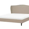 Polsterbett Leinenoptik Beige Lattenrost 180 X 200 Cm Colmar