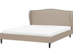 Polsterbett Leinenoptik Beige Lattenrost 180 X 200 Cm Colmar