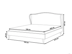 Polsterbett Leinenoptik Beige Lattenrost 180 X 200 Cm Colmar