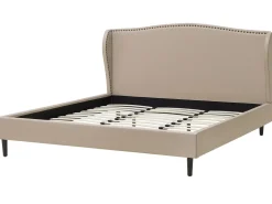 Polsterbett Leinenoptik Beige Lattenrost 180 X 200 Cm Colmar
