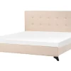 Polsterbett Leinenoptik Beige Lattenrost 180 X 200 Cm Ambassador