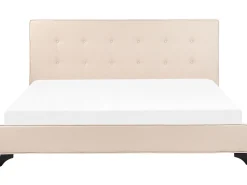 Polsterbett Leinenoptik Beige Lattenrost 180 X 200 Cm Ambassador
