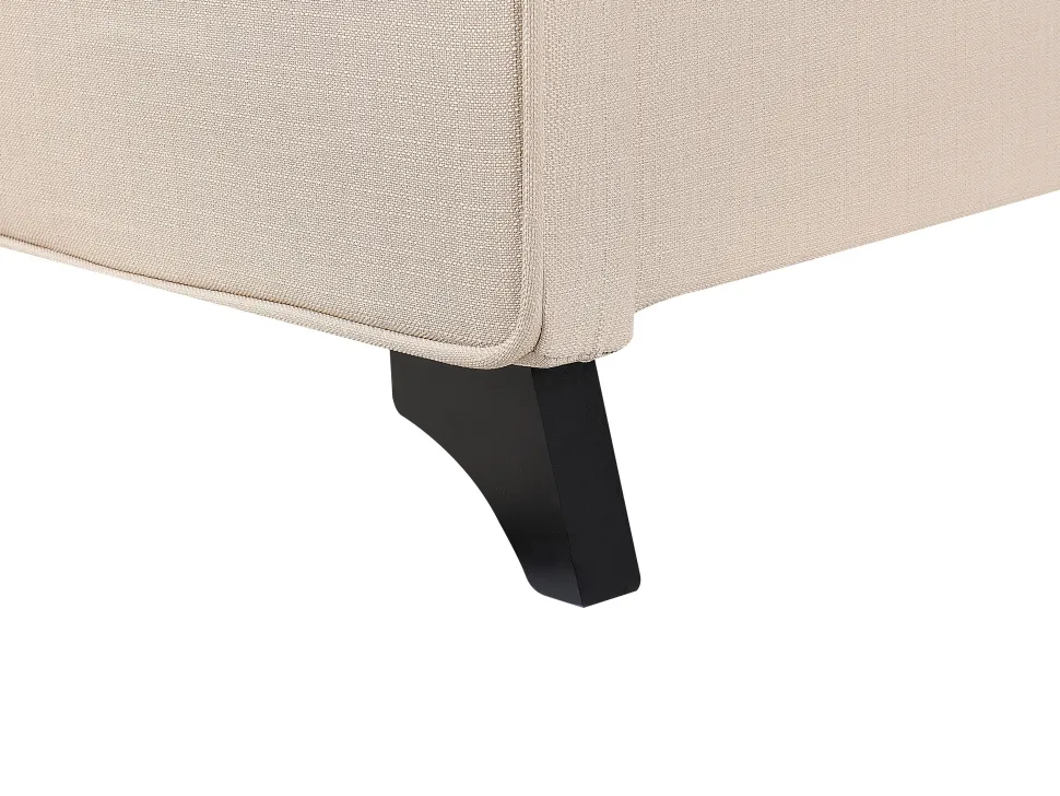 Polsterbett Leinenoptik Beige Lattenrost 180 X 200 Cm Ambassador