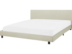 Polsterbett Leinenoptik Beige Lattenrost 180 X 200 Cm Albi