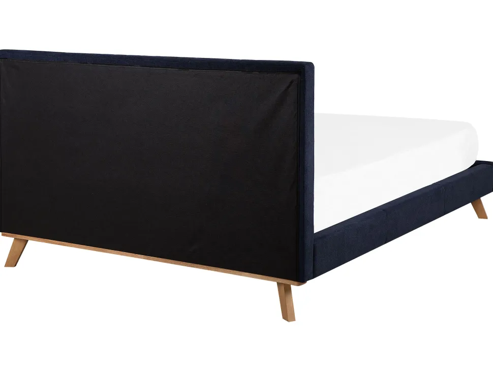 Polsterbett Leinenoptik Dunkelblau Lattenrost 180 X 200 Cm Talence