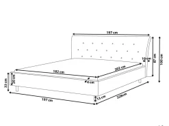 Polsterbett Leinenoptik Dunkelgrau Lattenrost 180 X 200 Cm Saverne