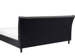 Polsterbett Leinenoptik Dunkelgrau Lattenrost 180 X 200 Cm Saverne