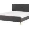 Polsterbett Leinenoptik Dunkelgrau Lattenrost 160 X 200 Cm Rennes Ii