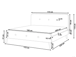 Polsterbett Leinenoptik Dunkelgrau Lattenrost 160 X 200 Cm Rennes Ii