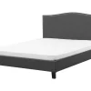 Polsterbett Leinenoptik Grau Lattenrost 180 X 200 Cm Montpellier