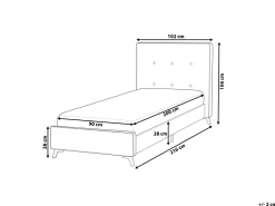 Polsterbett Leinenoptik Grau Lattenrost 90 X 200 Cm Ambassador
