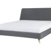 Polsterbett Leinenoptik Grau Lattenrost 180 X 200 Cm Vienne
