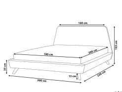 Polsterbett Leinenoptik Grau Lattenrost 180 X 200 Cm Vienne