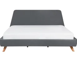 Polsterbett Leinenoptik Grau Lattenrost 180 X 200 Cm Vienne