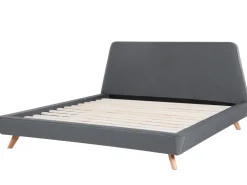Polsterbett Leinenoptik Grau Lattenrost 180 X 200 Cm Vienne