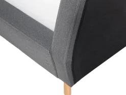 Polsterbett Leinenoptik Grau Lattenrost 180 X 200 Cm Vienne