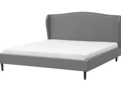 Polsterbett Leinenoptik Grau Lattenrost 180 X 200 Cm Colmar