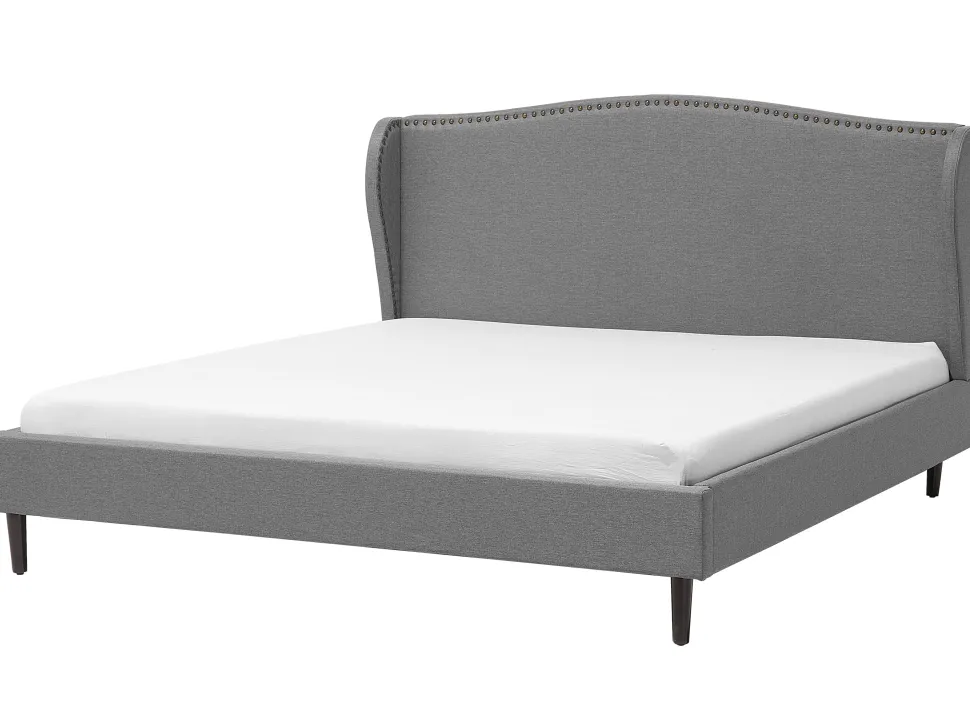 Polsterbett Leinenoptik Grau Lattenrost 180 X 200 Cm Colmar