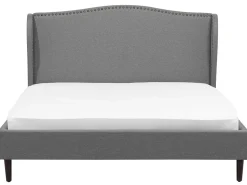 Polsterbett Leinenoptik Grau Lattenrost 180 X 200 Cm Colmar