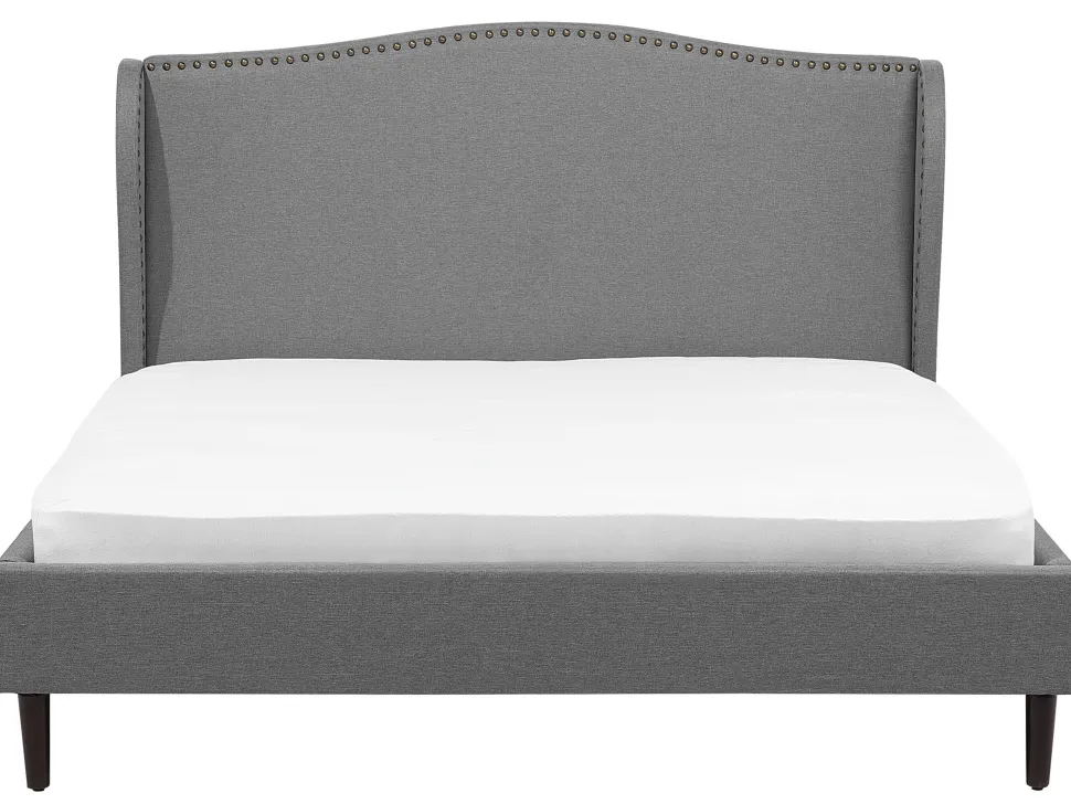 Polsterbett Leinenoptik Grau Lattenrost 180 X 200 Cm Colmar
